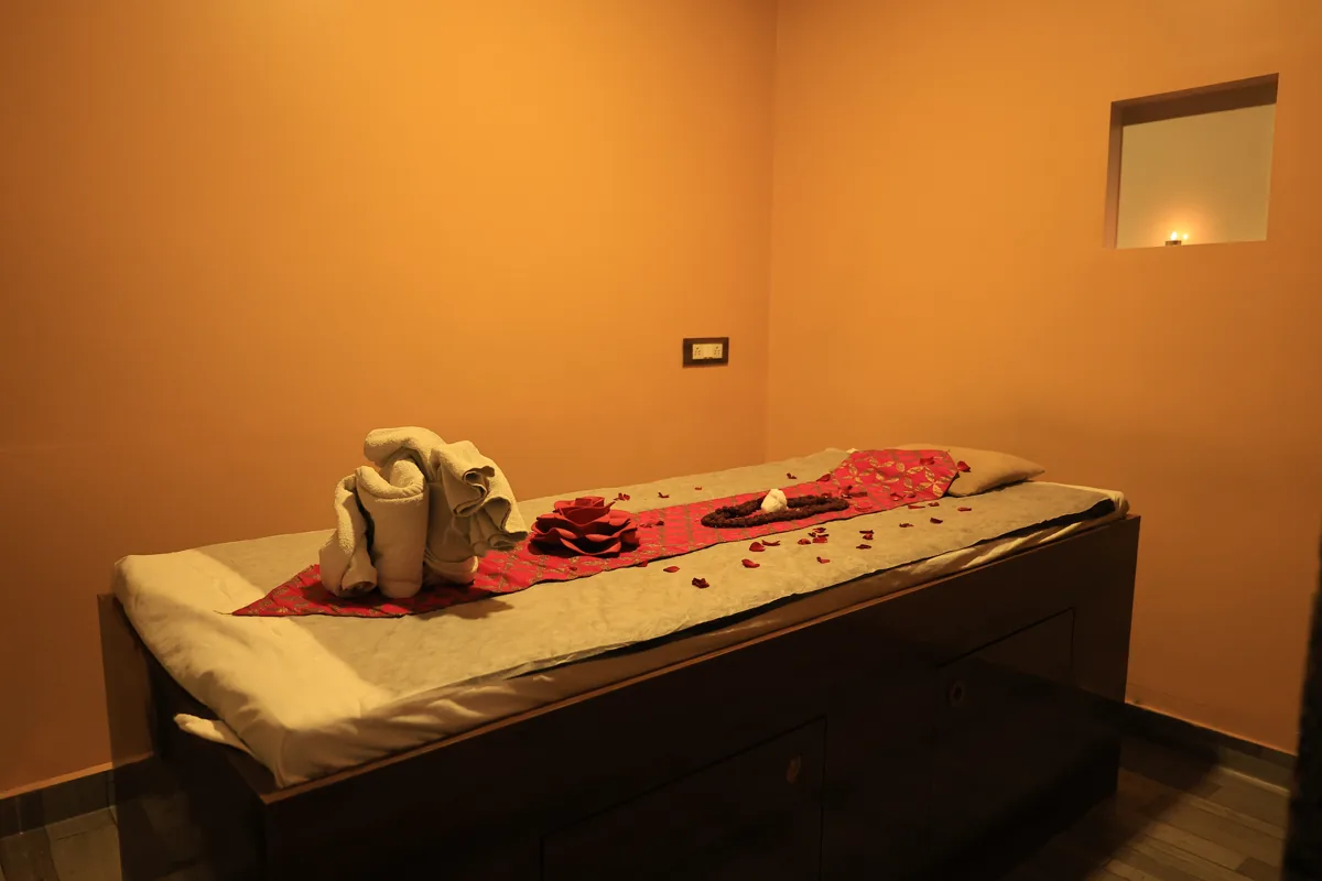 Calm private treatment room at Inara Spa, Mira Road East